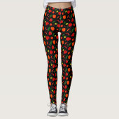 Bold Chili Pepper Print Fashion Leggings レギンス (正面)