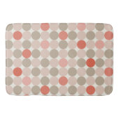 Bold Circle Pattern Bath Mat in Red Pink Mocha バスマット (正面)