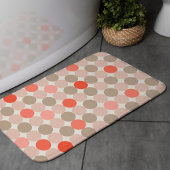 Bold Circle Pattern Bath Mat in Red Pink Mocha バスマット