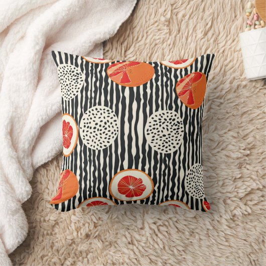 Bold Citrus Slice Stripes (1) クッション (ブランケット)
