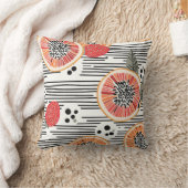 Bold Citrus Slice Stripes (3) クッション (ブランケット)