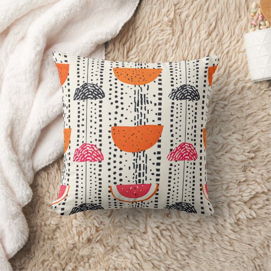 Bold Citrus Slice Stripes (5) クッション (ブランケット)