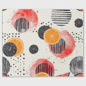 Bold Citrus Slice Stripes (6) ラッピングペーパー (フラット)