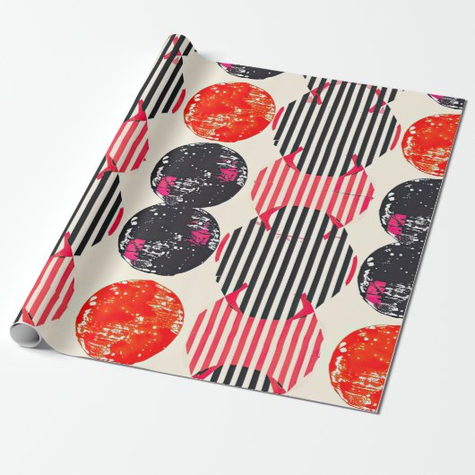 Bold Citrus Slice Stripes (7) ラッピングペーパー (アンロールド)