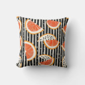 Bold Citrus Slice Stripes (8) クッション (正面)