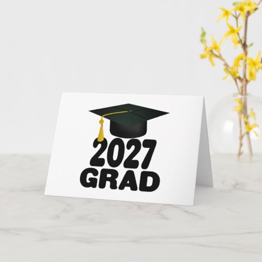 Bold Class of 2027 Graduation カード (黄色い花)