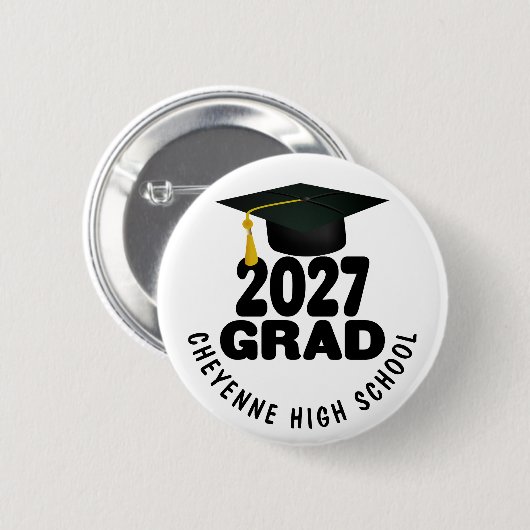 Bold Class of 2027 Graduation 缶バッジ (正面&裏面)