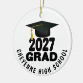 Bold Class of 2027 Photo Graduation セラミックオーナメント (左)