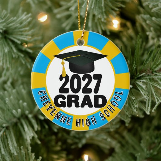 Bold Class of 2027 Photo Graduation セラミックオーナメント (ツリー)