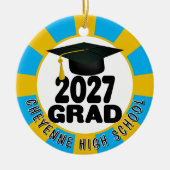 Bold Class of 2027 Photo Graduation セラミックオーナメント (正面)