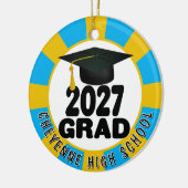 Bold Class of 2027 Photo Graduation セラミックオーナメント (左)