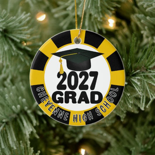 Bold Class of 2027 Photo Graduation セラミックオーナメント (ツリー)