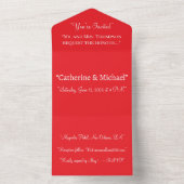Bold Classic Red Background – Wedding Design オールインワン招待状 (内側)