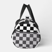 Bold Classic Retro Black and White Checkered  ダッフルバッグ (右)