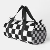 Bold Classic Retro Black and White Checkered  ダッフルバッグ (右コーナー)
