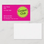 Bold Color Coupon Club Business Cards 名刺 (正面/裏面)