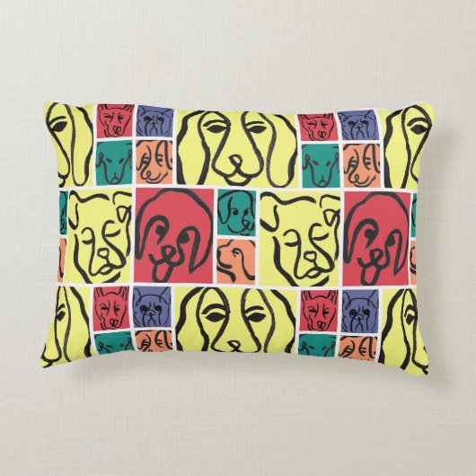 Bold Color Dog Faces アクセントクッション (裏面)