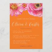 Bold Color Floral Wedding Invitation 招待状 (正面)