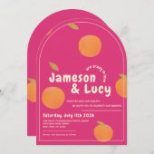 Bold, colorful citrus wedding invitation 招待状 (正面/裏面)