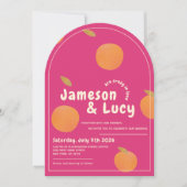 Bold, colorful citrus wedding invitation 招待状 (正面)