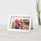 Bold Colorful Merry Christmas Photo  シーズンカード (正面)