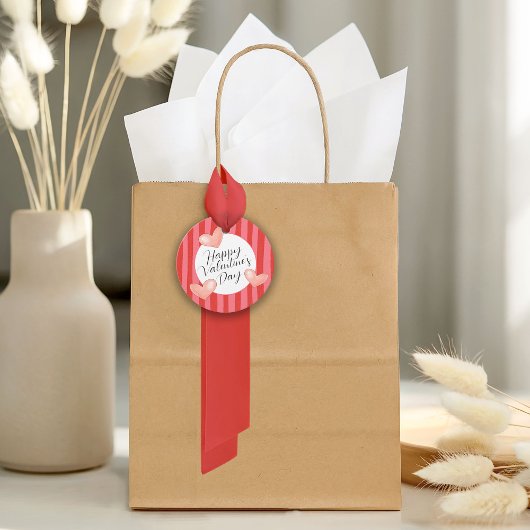 Bold Colorful Stripes and Hearts Valentine's Day フェイバータグ