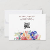 Bold Colorful Watercolor Floral RSVP Card (裏面)
