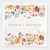 Bold Colorful Watercolor Wildflowers Wedding (正面)