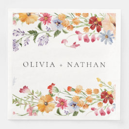 Bold Colorful Watercolor Wildflowers Wedding