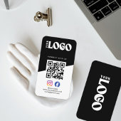 Bold Connect With Us QR Code Logo Social Media  名刺