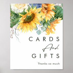 Bold Country Sunflower Cards and Gifts Sign ポスター
