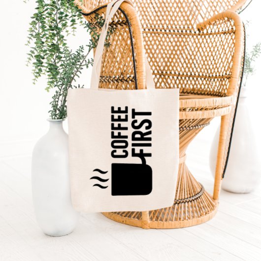 Bold Cup with Steam Tote Bag Design トートバッグ