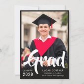 Bold Custom Graduation Announcement & Party Invite 招待状 (正面)