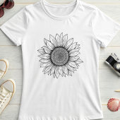 Bold Daisy Line Art; Simple Summer Flower Tシャツ