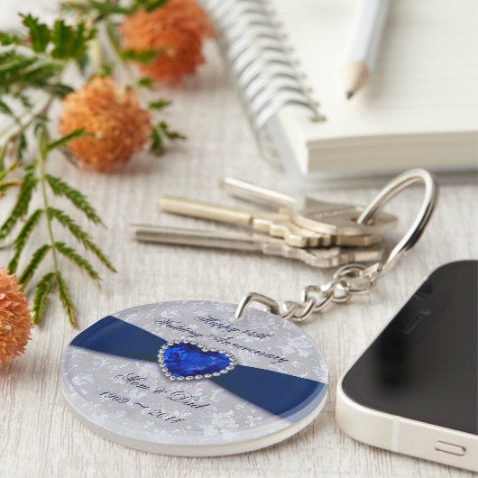 Bold Damask 45th Wedding Anniversary Key Chain キーホルダー (正面右)