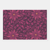 Bold Dark Magenta Floral Pattern Wrapping Paper ラッピングペーパーシート (正面3)