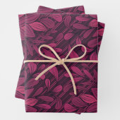 Bold Dark Magenta Floral Pattern Wrapping Paper ラッピングペーパーシート (インサイチュ)