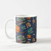 Bold dinosaur mug pattern for boys コーヒーマグカップ (左)