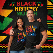 Bold "Dream Like King" MLK Tribute Typography Tシャツ