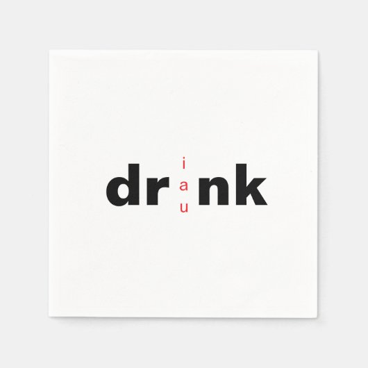 Bold Drink Drank Drunk Vowel Swap Cocktail スタンダードカクテルナプキン (正面)