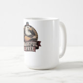 Bold Eagle Head Thankful & Free Vintage Graphic コーヒーマグカップ (正面右)