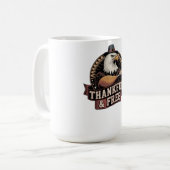Bold Eagle Head Thankful & Free Vintage Graphic コーヒーマグカップ (正面左)