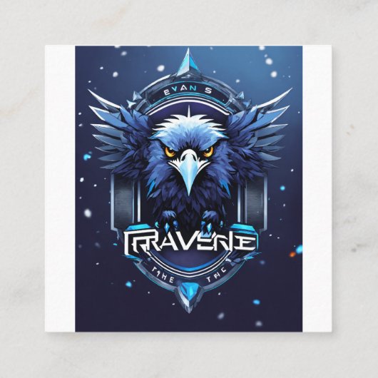 Bold Eagle Logo Business Card | Professional Eagle スクエア名刺 (裏面)