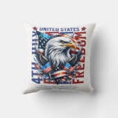 Bold Eagle Patriotic 4th of July Pillow クッション (裏面)