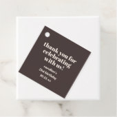Bold Earthy Brown 21st Birthday Custom Thank You フェイバータグ (インサイチュ)