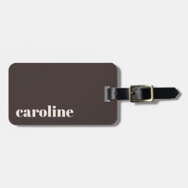 Bold Earthy Brown Modern Personalized Name ラゲッジタグ