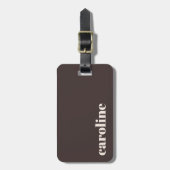Bold Earthy Brown Modern Personalized Name ラゲッジタグ (正面縦)