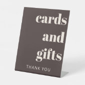 Bold Earthy Brown Modern Wedding Cards Gifts 台座サイン (正面)