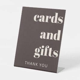 Bold Earthy Brown Modern Wedding Cards Gifts 台座サイン