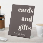 Bold Earthy Brown Modern Wedding Cards Gifts 台座サイン (インサイチュ)